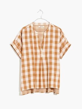 Madewell Lakeline Popover Shirt in Double-Faced Gingham